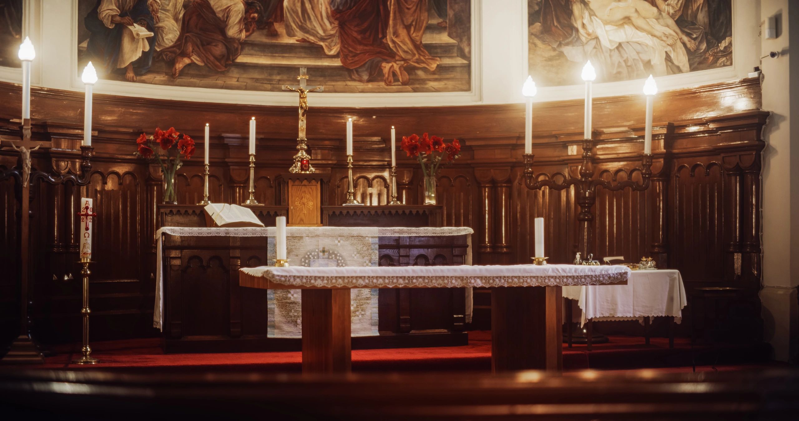 Decorated altar inside a grand church